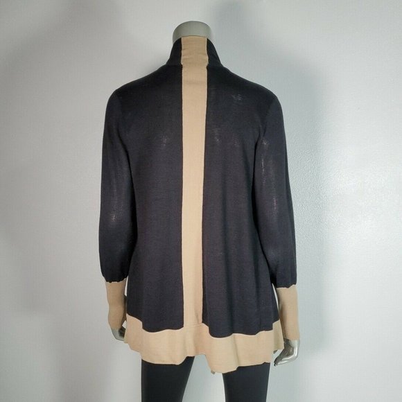 Adrianna Papell Womens Open Front Cardigan Sweater Medium Stretch Black - Picture 4 of 6